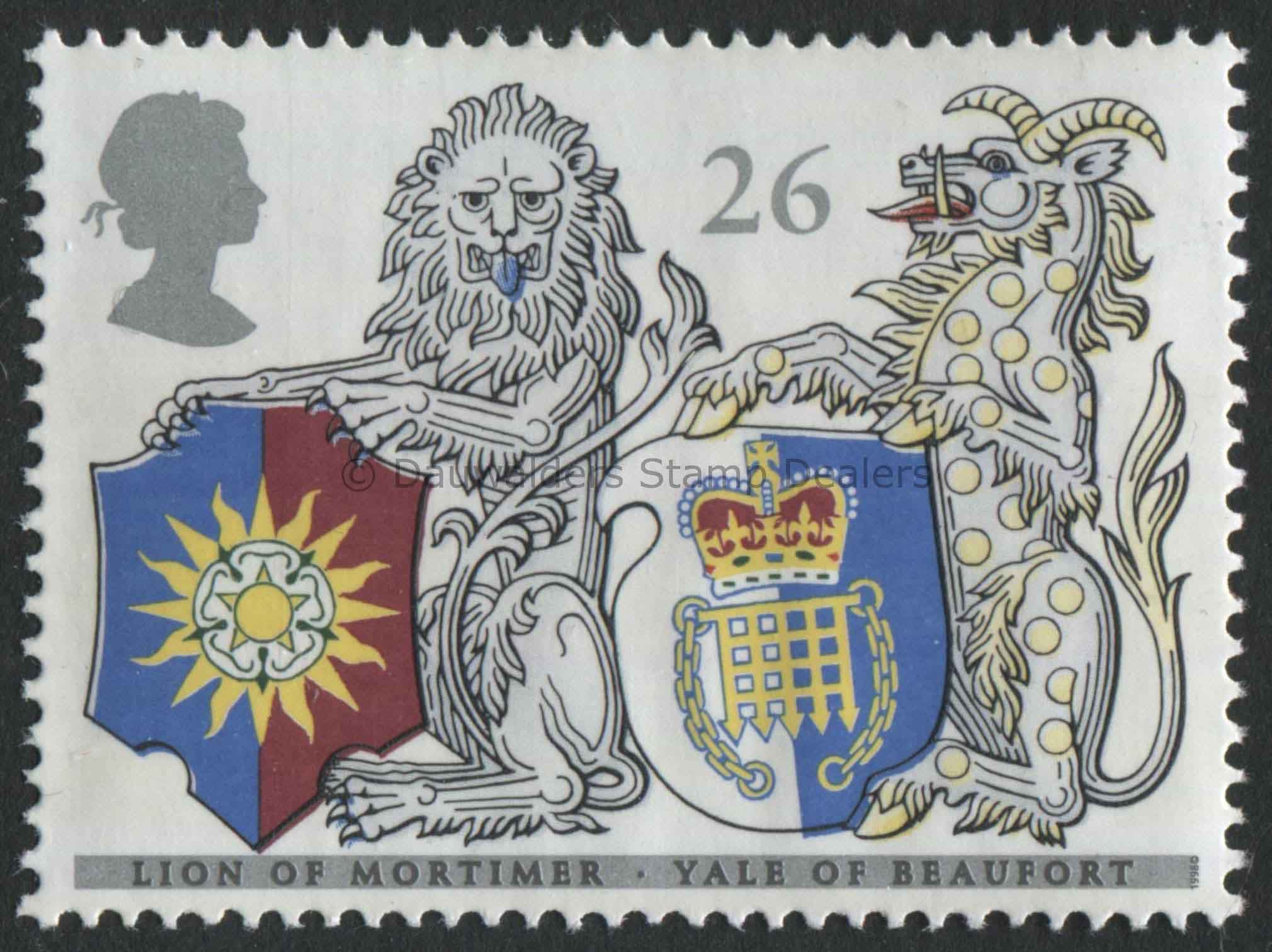 SG2028 26p Lion of Mortimer 1998 Queen's Beasts