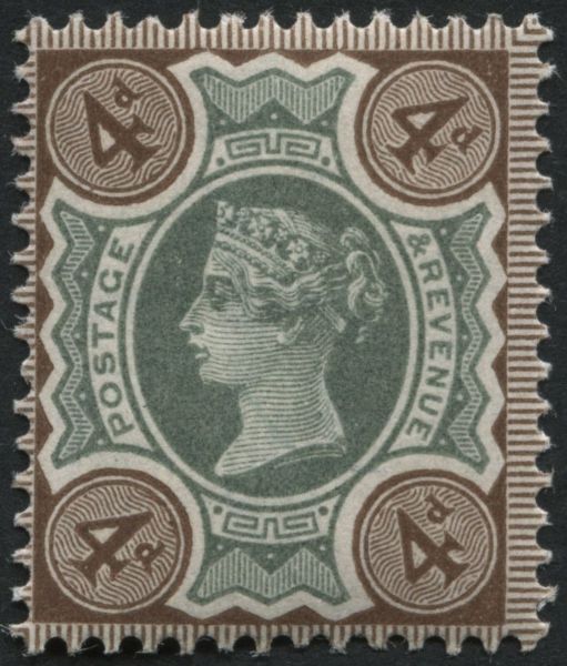 SG205 SpecK33(c) 1887 4d Green & Brown White 4 in corner variety, U/M pristine fresh - lovely example