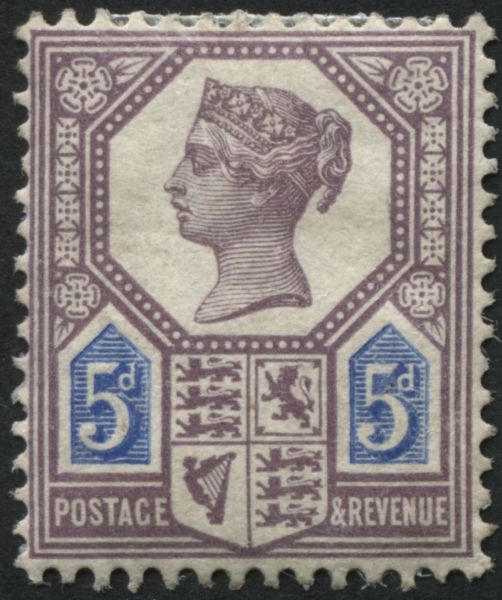 SG207 5d dull Purple and Blue, v fine mint