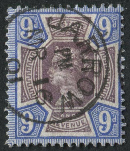 SG209 9d Slate Purple and Ultramarine, super JARROW cds 16.3.1901 - perfect