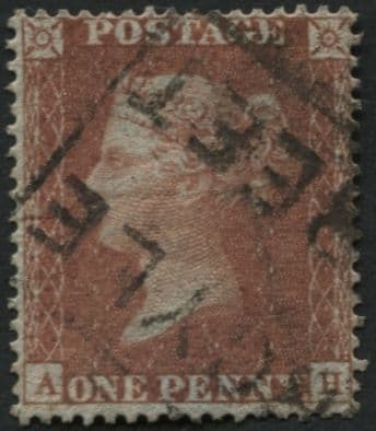 SG21 1d Red Brown AH plate 13 - scarce plate with fine Argyle Street