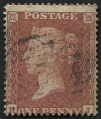 SG21 1d Red Brown RJ plate 13 - scarce plate v fine, Cat 600