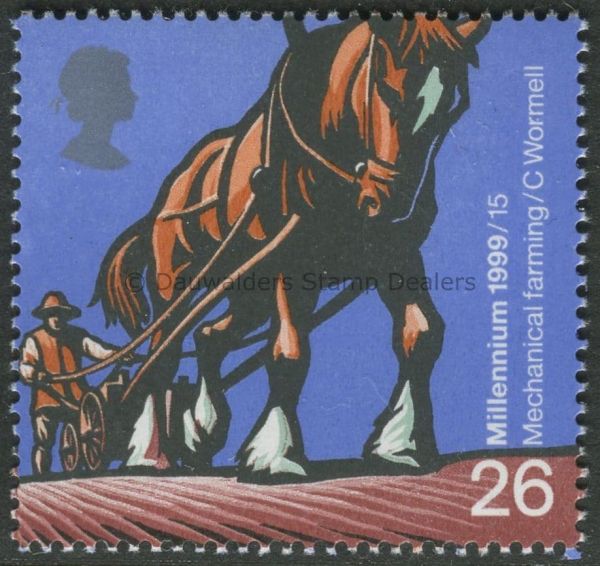 SG2108 26p Horse Plough 1999 Millennium - Farmer's Tale