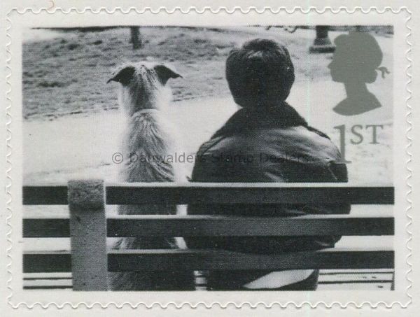 SG2187 1st Dog and Man on Bench 2001 Cats and Dogs (S/A)