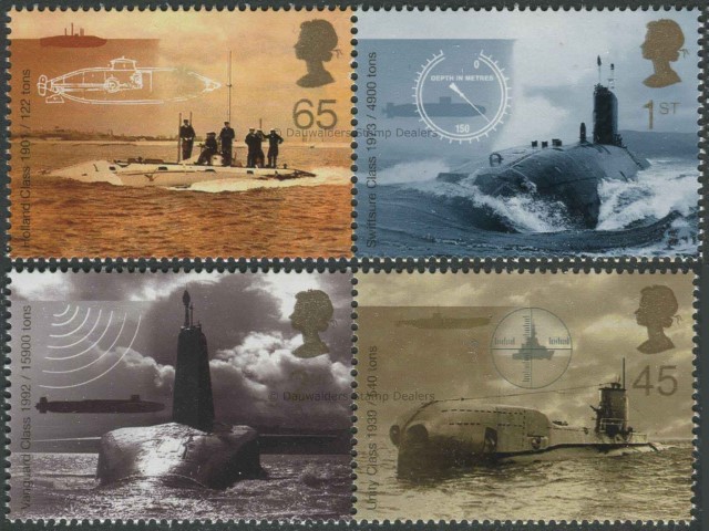 SG2202-2205 Set of 4 2001 Centenary of Royal Navy