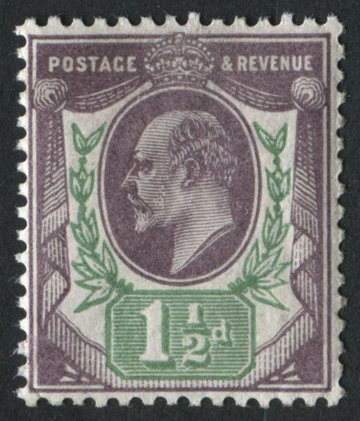 SG221 1d dull purple and green fresh unmounted mint