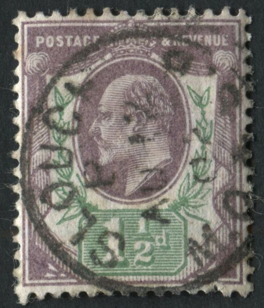 SG221 d dull Purple and Green variety, left side lower leaf missing SLOUGH single ring 1903