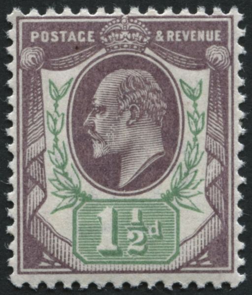 SG223 1d Slate Purple and Green U/M