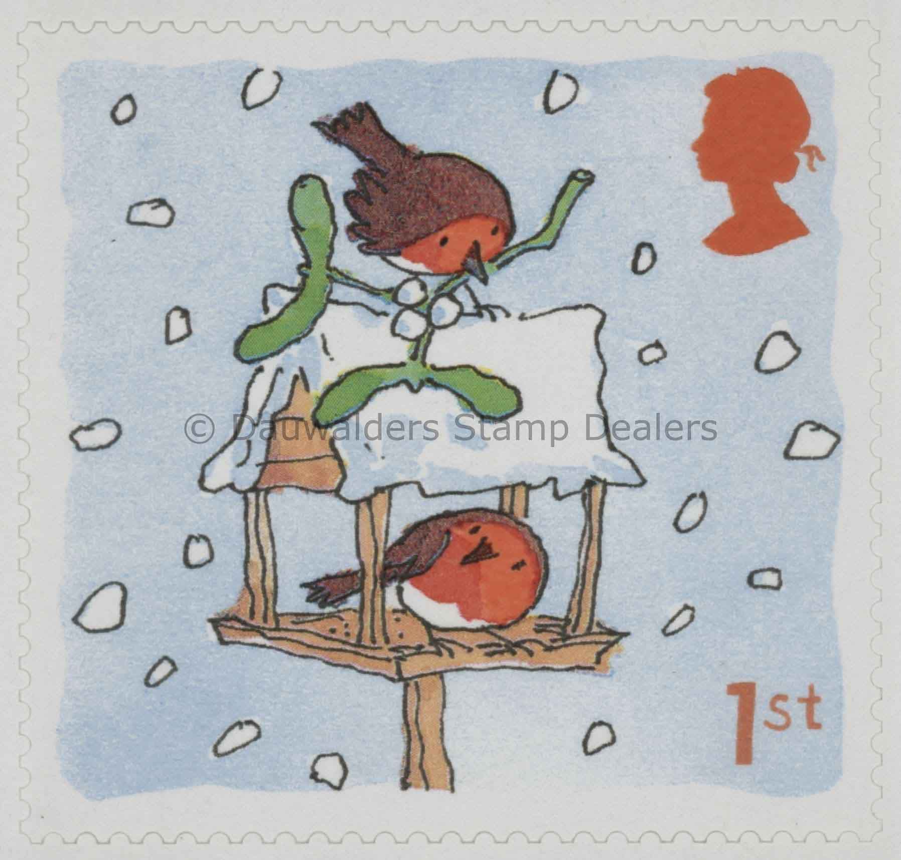 SG2239 1st Robins on Bird Table 2001 Christmas Robins S/A