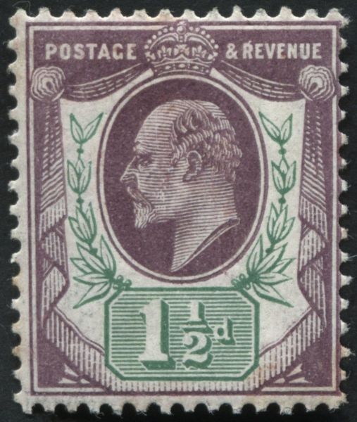 SG224 1d Slate Purple and Green, U/M