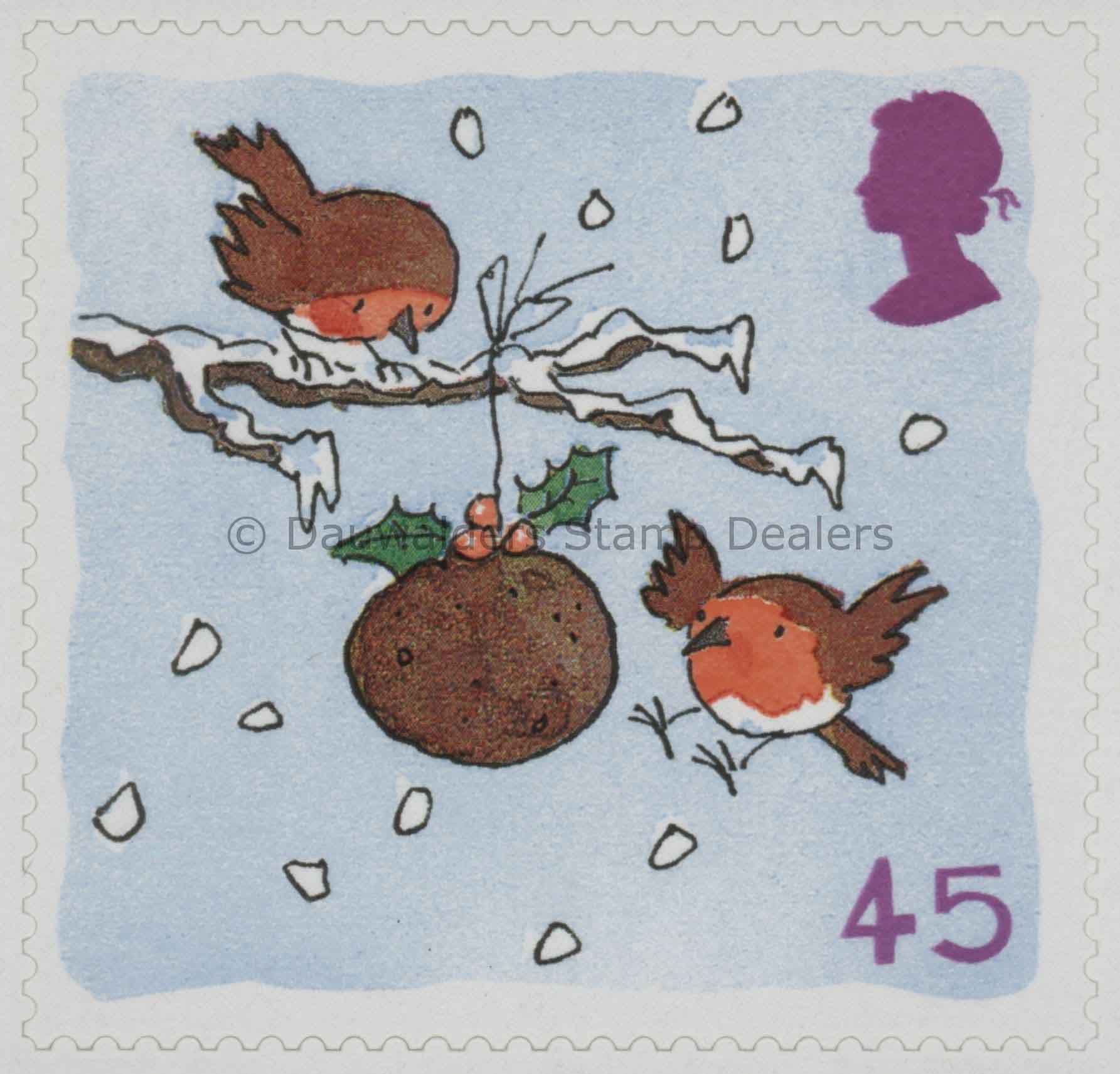 SG2241 45p Robins / Pudding 2001 Christmas Robins S/A