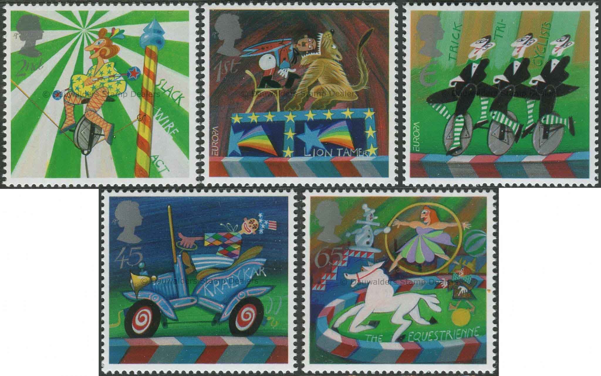 SG2275-2279 Set of 5 2002 Circus Europa