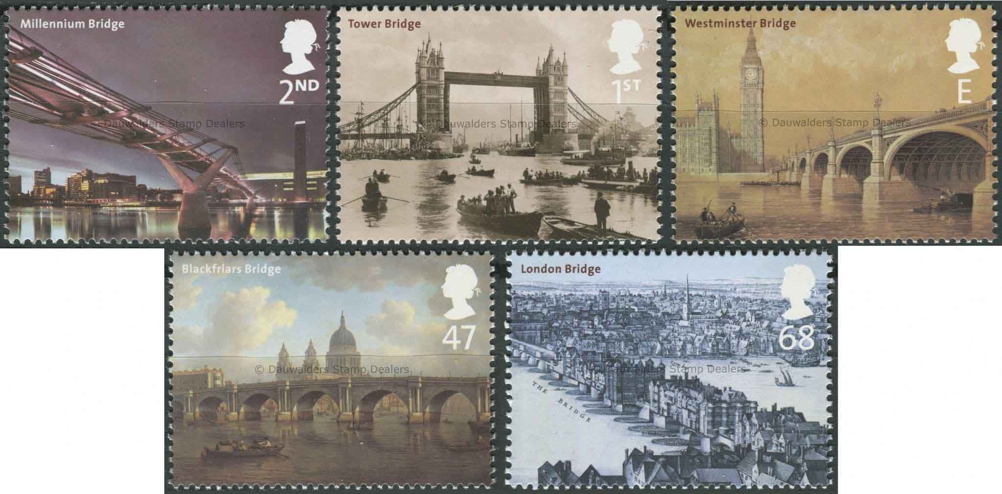 SG2309-2313 Set of 5 2002 London Bridges