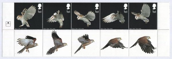 SG2327ab 2003 (14 Jan) Birds of Prey block ERROR, Brownish-Grey and phosphor omitted U/M