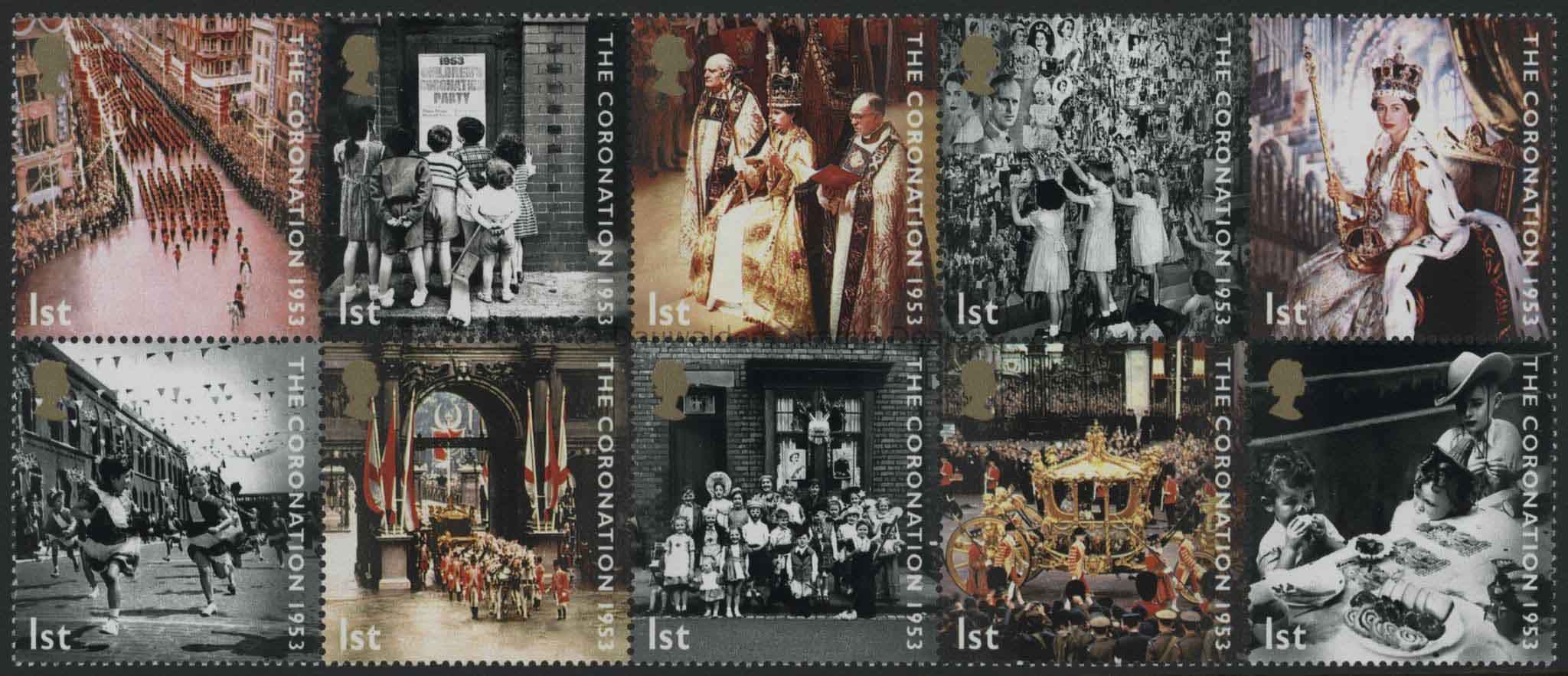 SG2368-2377 Set of 10 Se Tenant 2003 Coronation