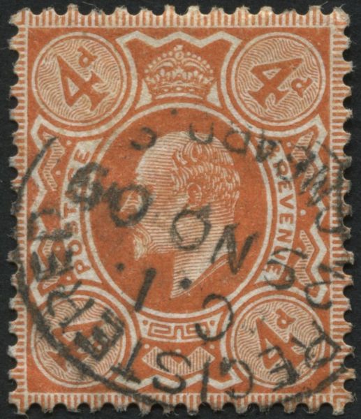 SG239 4d Brown Orange v fine, dated November 1909