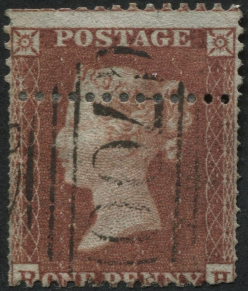 SG24 1d Red Brown, Sheffield cancel with double perforation