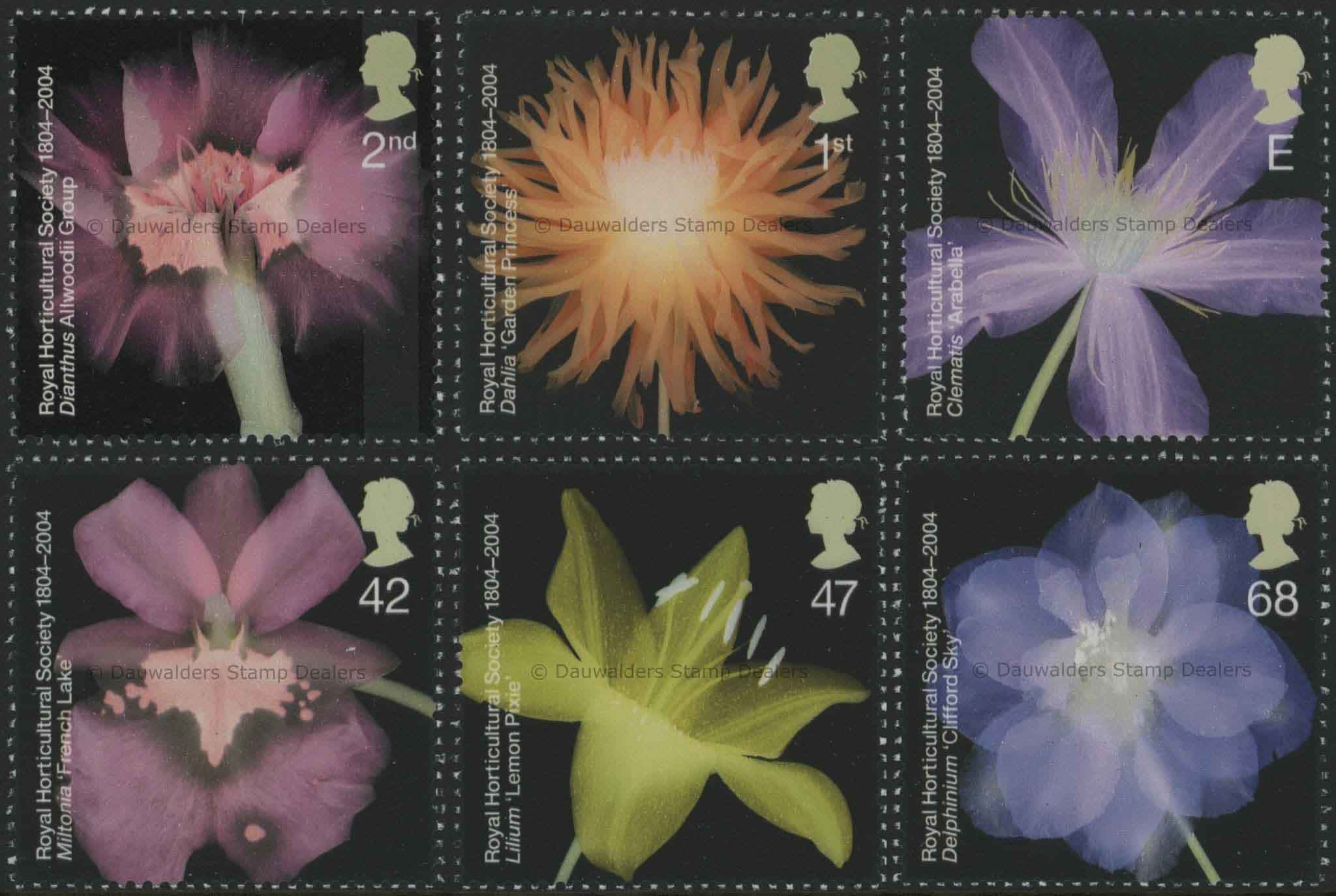 SG2456-2461 Set of 6 2004 Bicentenary of RHS