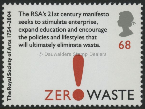 SG2478 68p Zero Waste 2004 Anniv. Of RSA