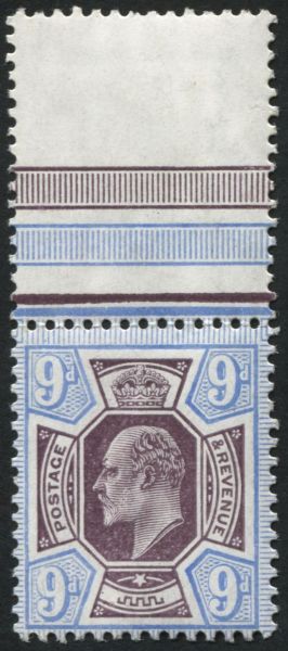 SG251a 9d dull Purple & Ultramarine marginal U/M