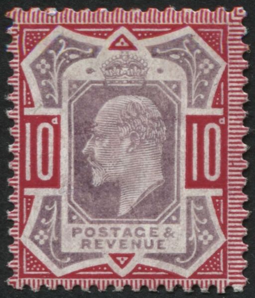 SG254b 10d Purple & Carmine, U/M