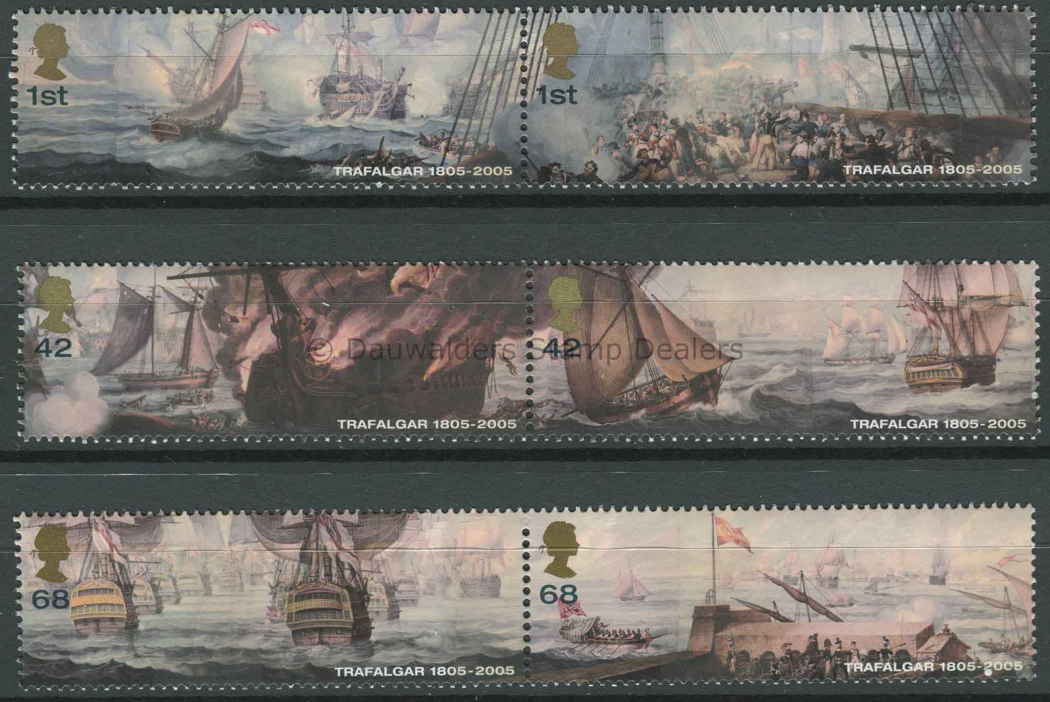 SG2574-2579 Set of 6 2005 Battle of Trafalgar