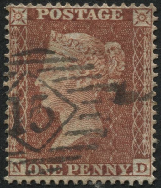 SG26 1d Red Brown plate 2 ND, F/U