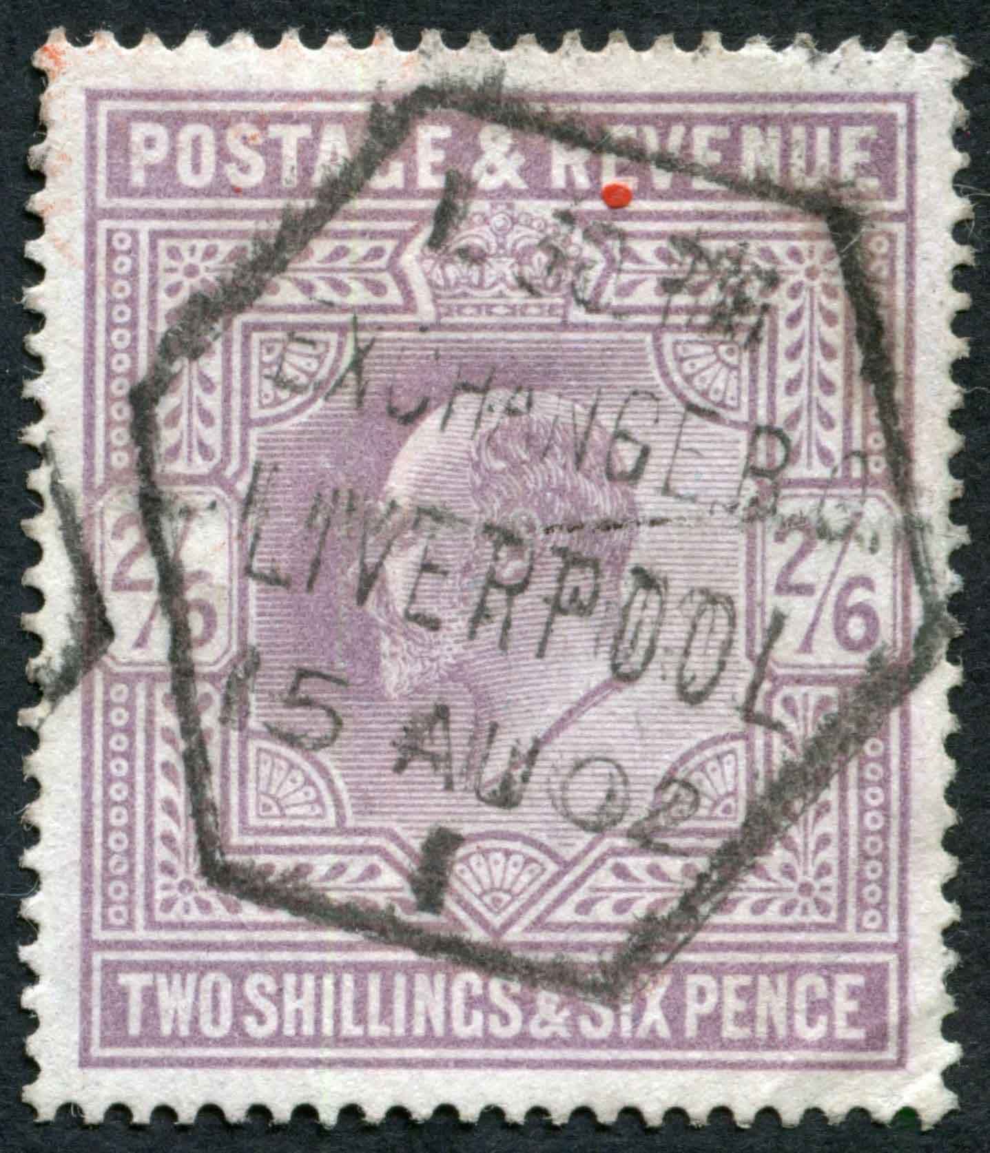 SG260 2/6d with v fine octagonal Liverpool cancel