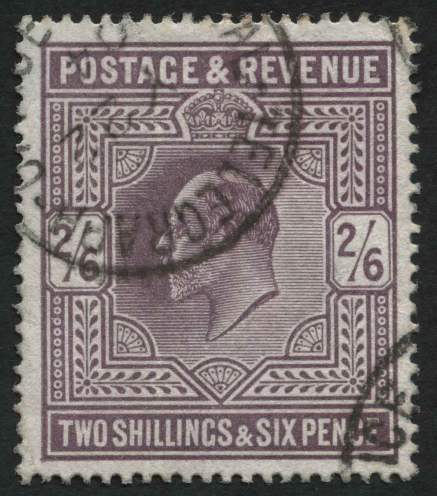 SG260 SpecM48/2 2/6d slate Purple with Telegraph ring cancel