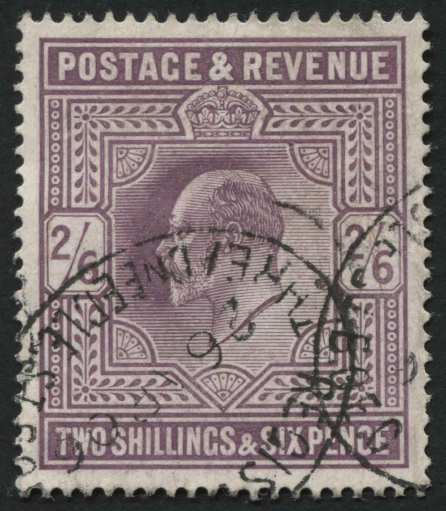 SG260 SpecM49/1 2/6d dull Purple, 26.10.1906