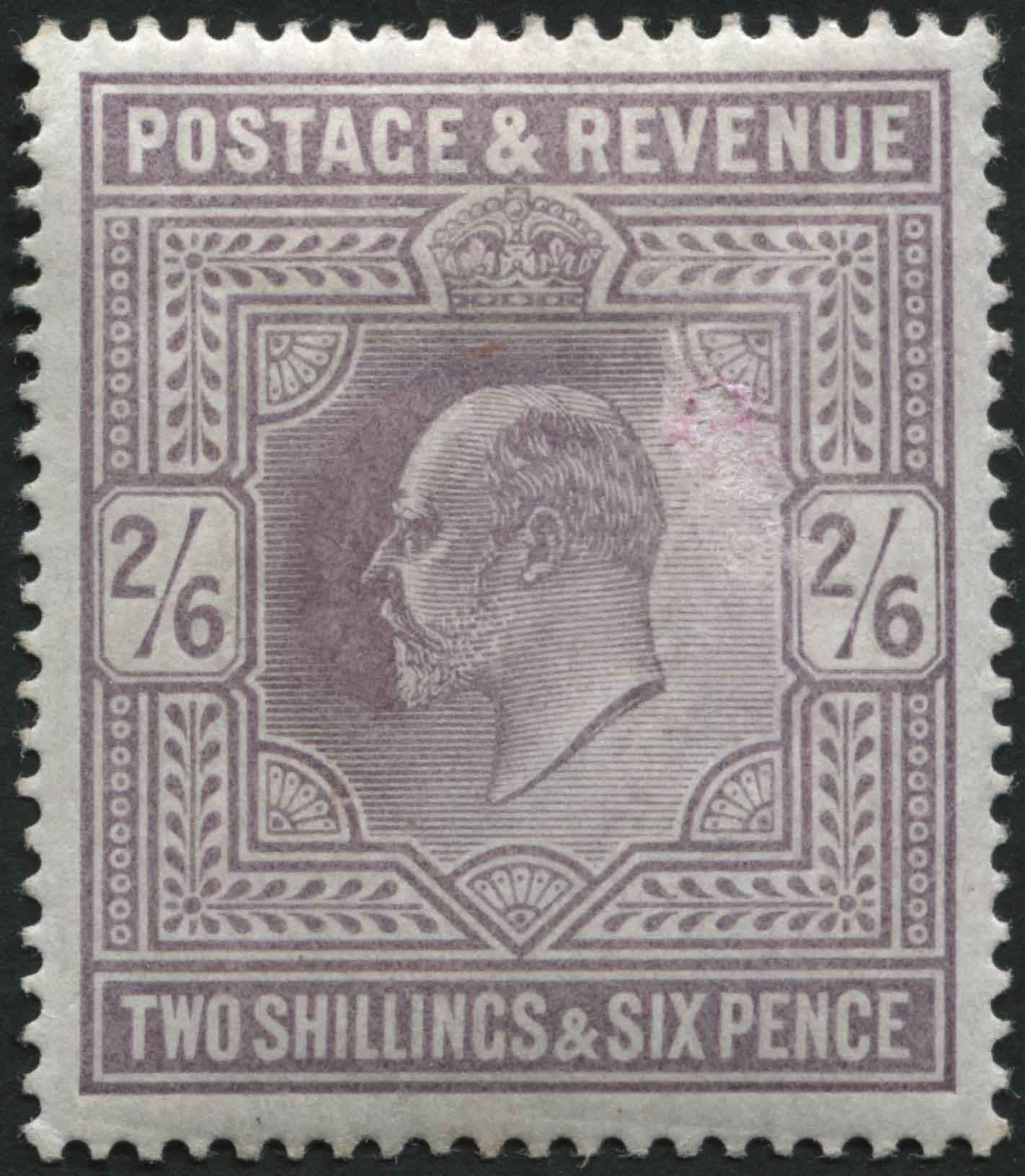 SG260 Two Shilling and Sixpence fine appearance, fine heavy mint hinge