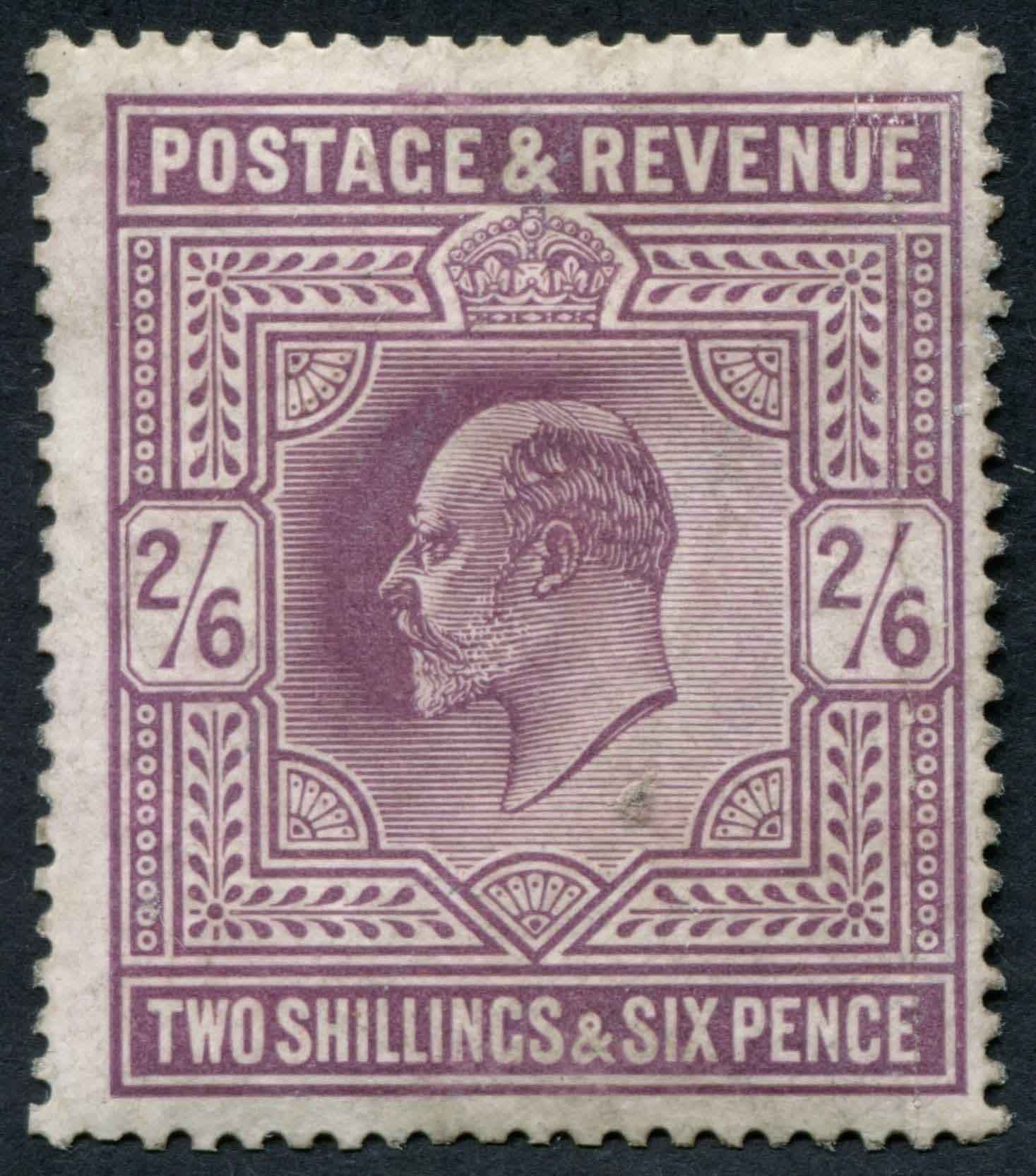 SG261 2/6d pale dull Purple mounted mint, small spot