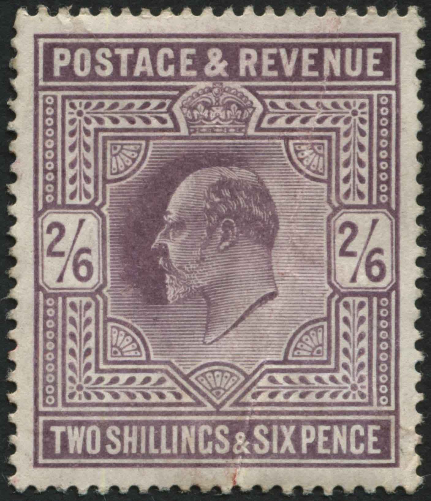 SG262 2/6d deep Purple mint, crease on reverse