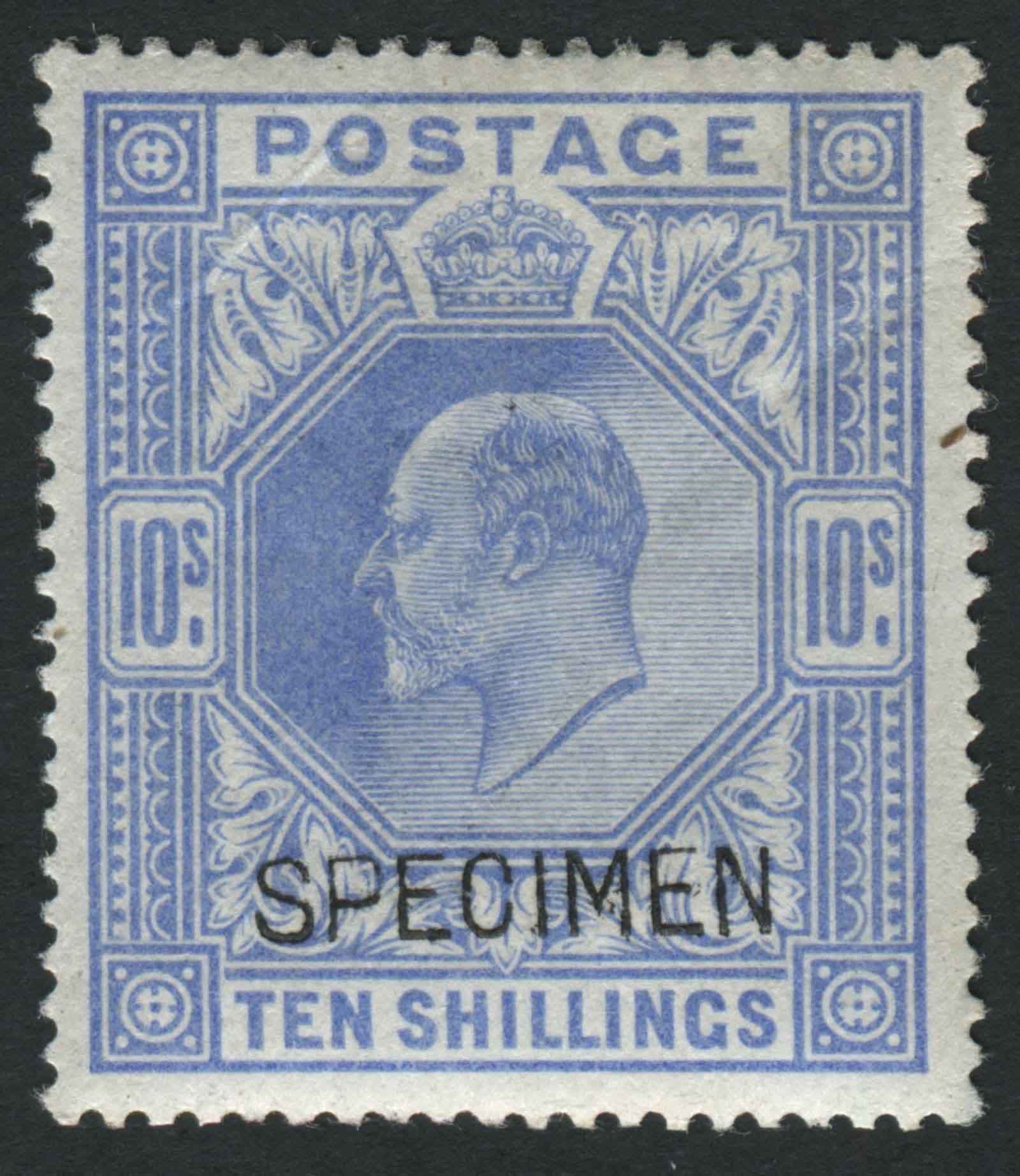 SG265 10/- Ultramarine superb U/M O/P Specimen type 16