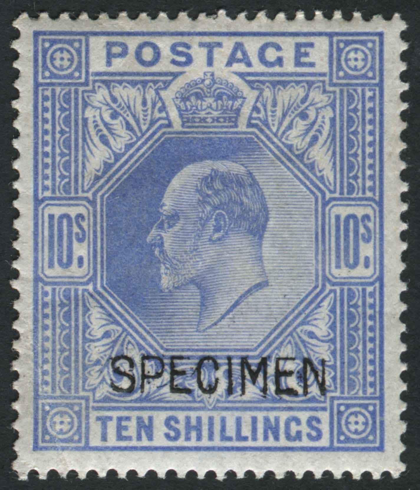 SG265s SpecM53(1)s 1902-10 10s Ultramarine OPT. SPECIMEN very fine M/M, perfectly centred