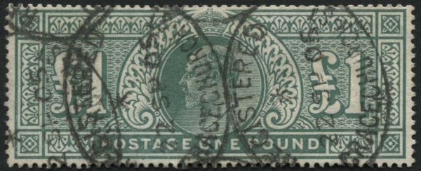 SG266 1 dull Blue Green good colour, registered cancel - fine