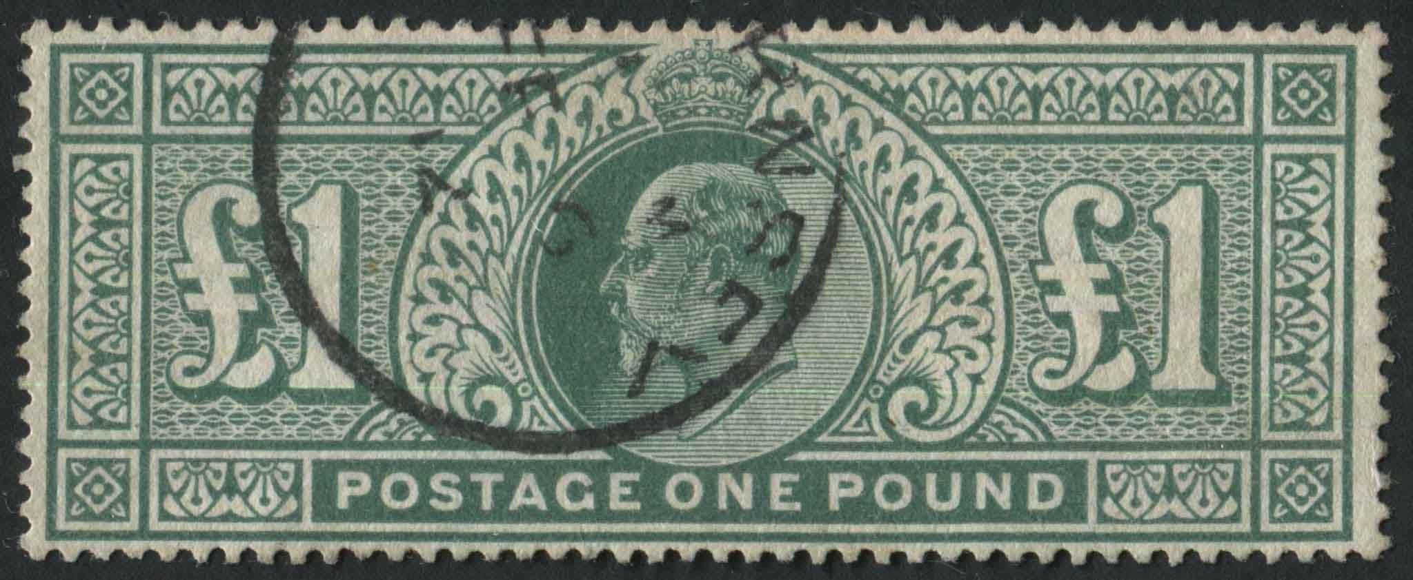 SG266 1 dull Blue Green, superb Guernsey ring cancel 1912