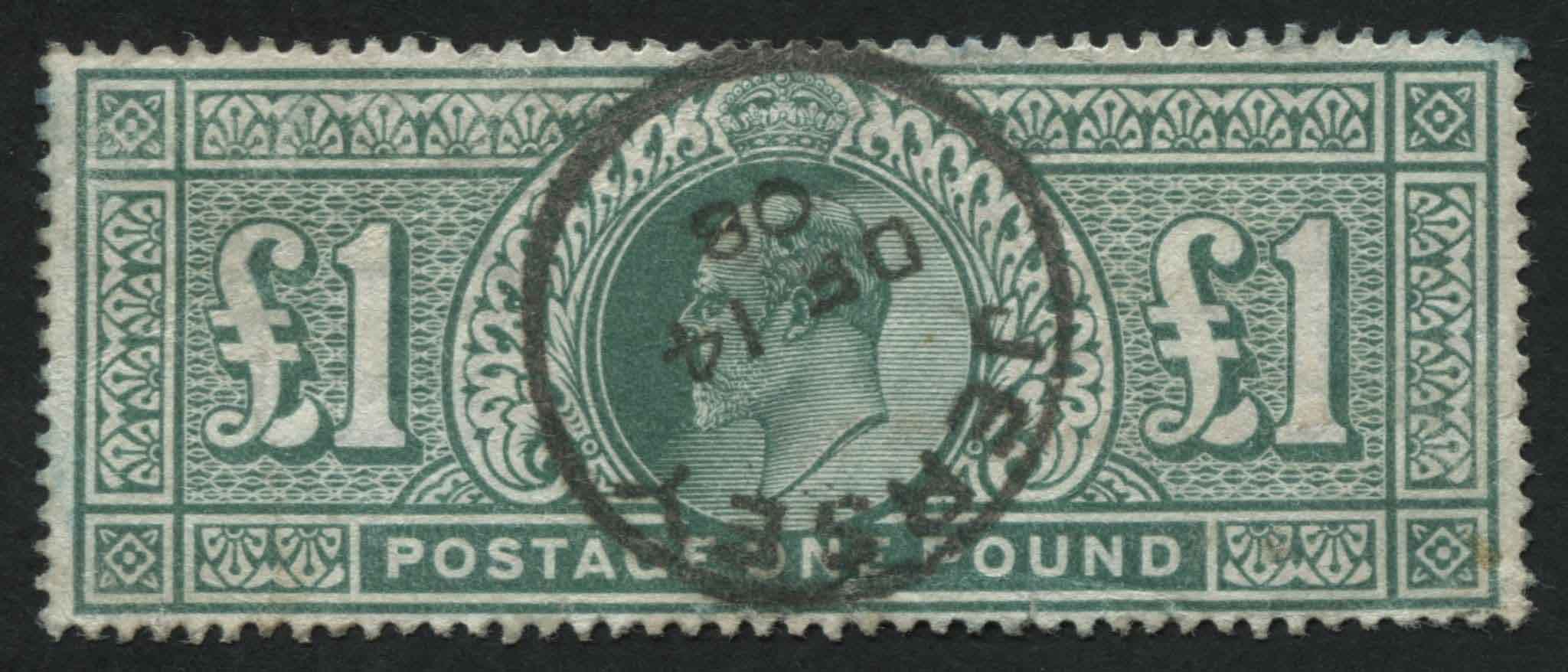 SG266 1 dull Blue-Green, superb Jersey cds Jersey 14.12.1908