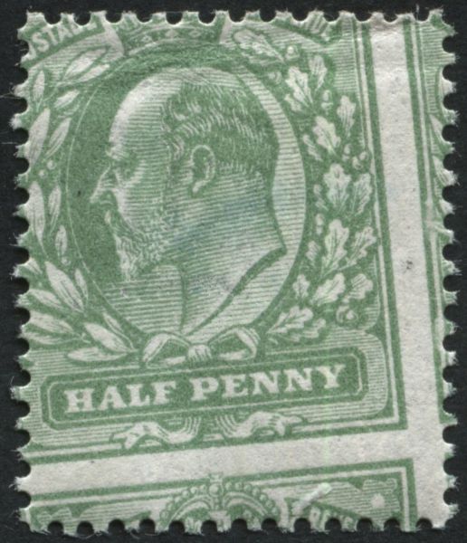 SG267 d Yellow Green misplaced perforation, mint