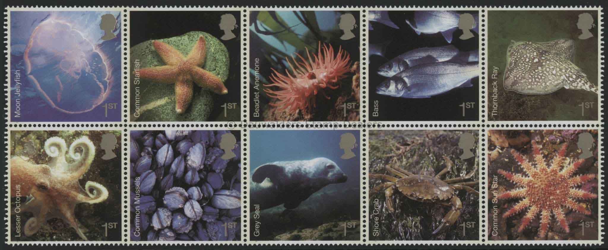 SG2699 -2708 Set of 10 1st Class 2007 Sealife