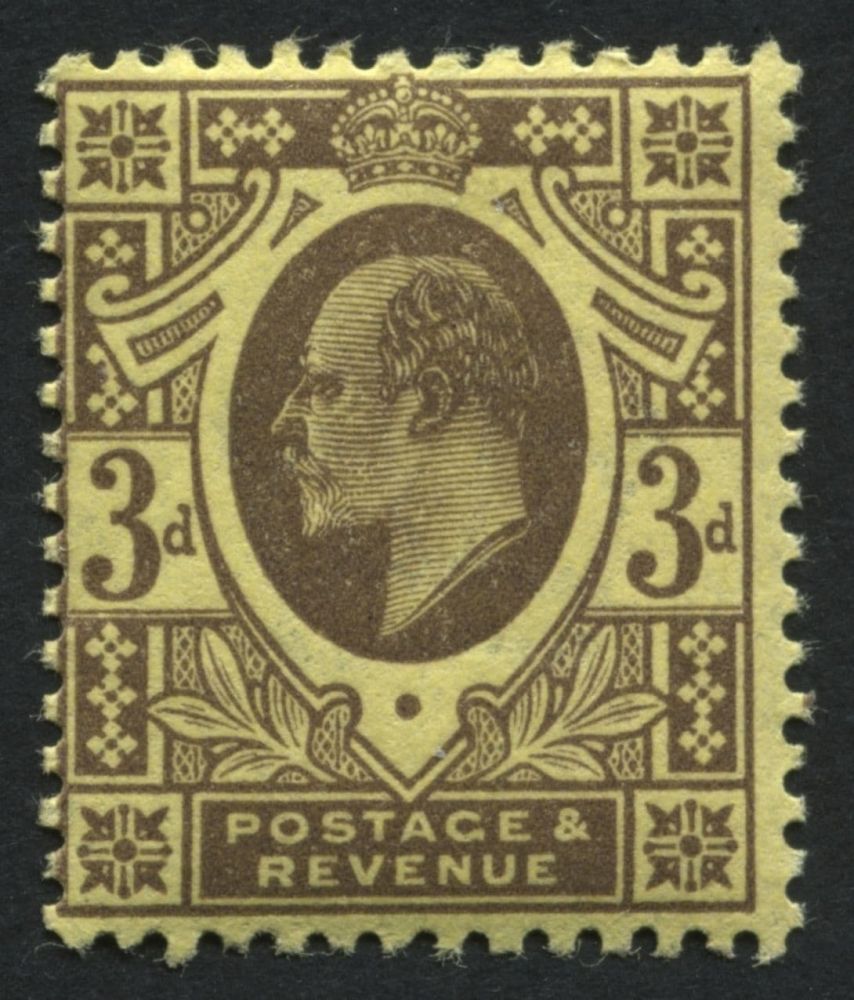 SG277 3d Purple on Yellow excellent perfs, mint hinged