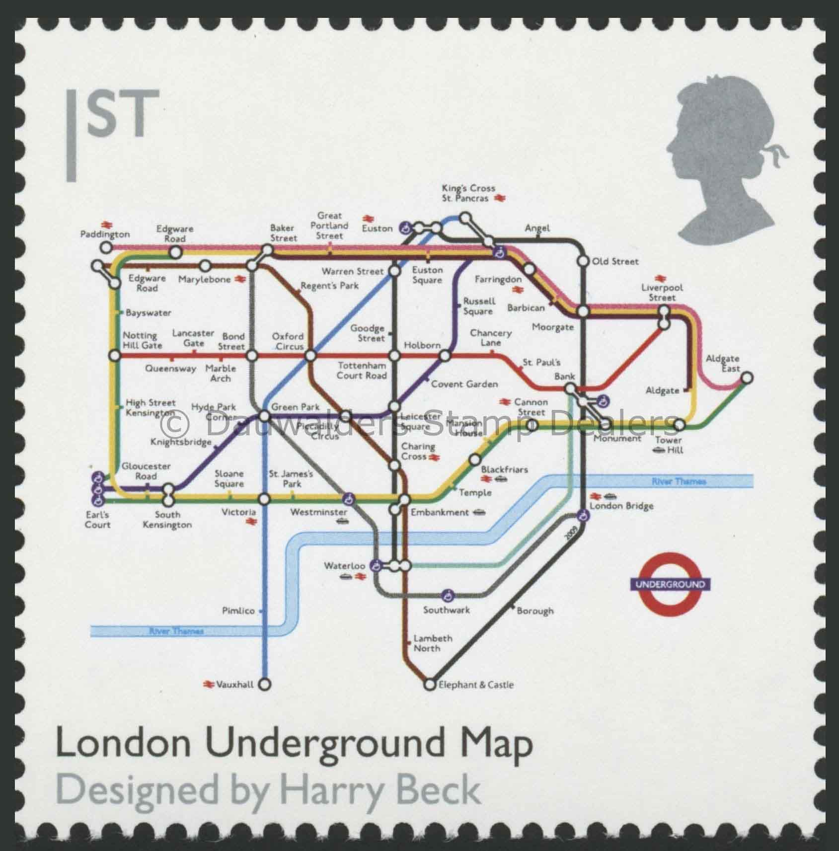 SG2895 1st Underground Map 2009 British Design Classic