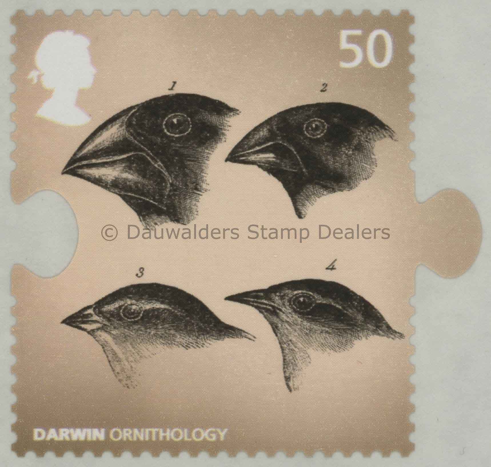 SG2900 50p Finches S/A 2009 Charles Darwin