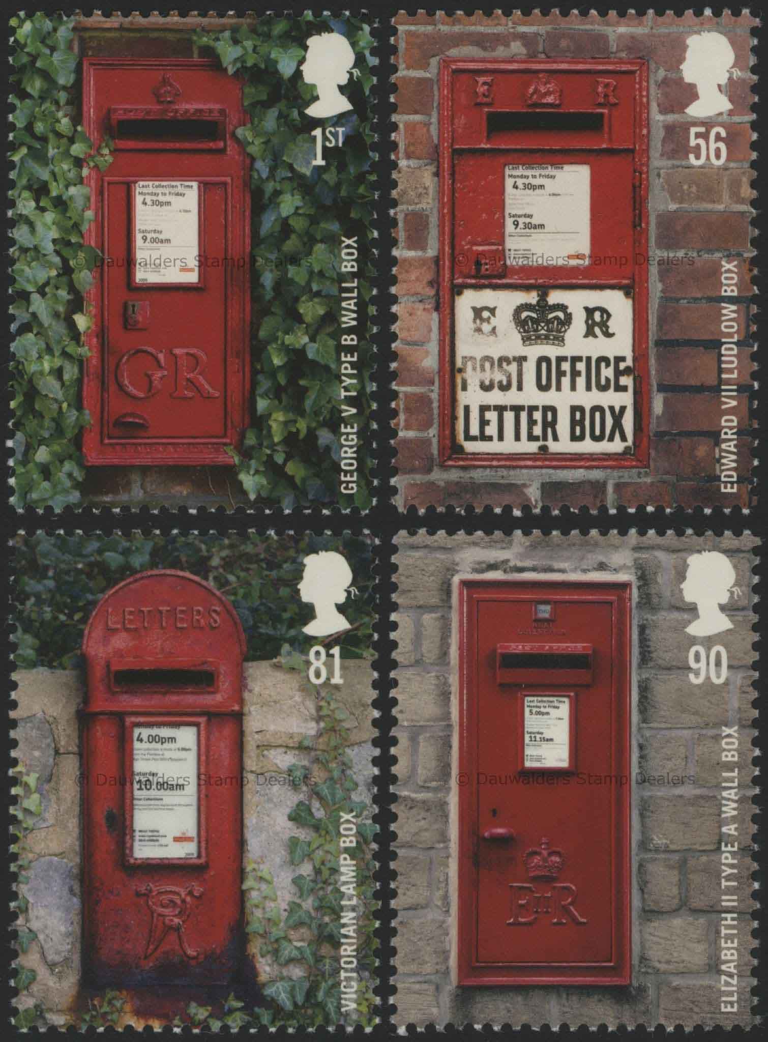 SG2950-2953 Set of 4 2009 Postboxes (1st series)