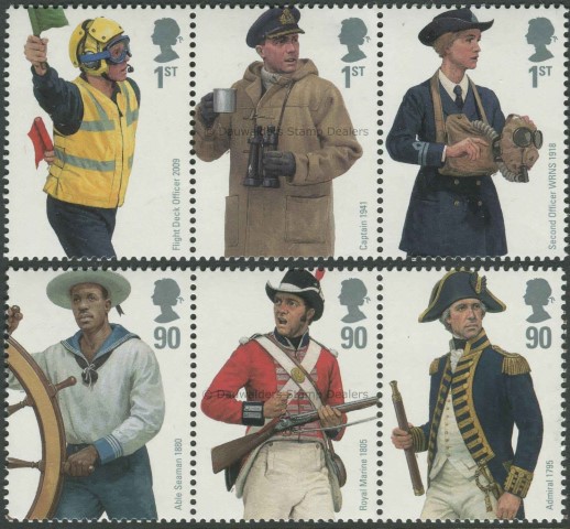 SG2964-2969 Set of 6 2009 Royal Naval Uniforms