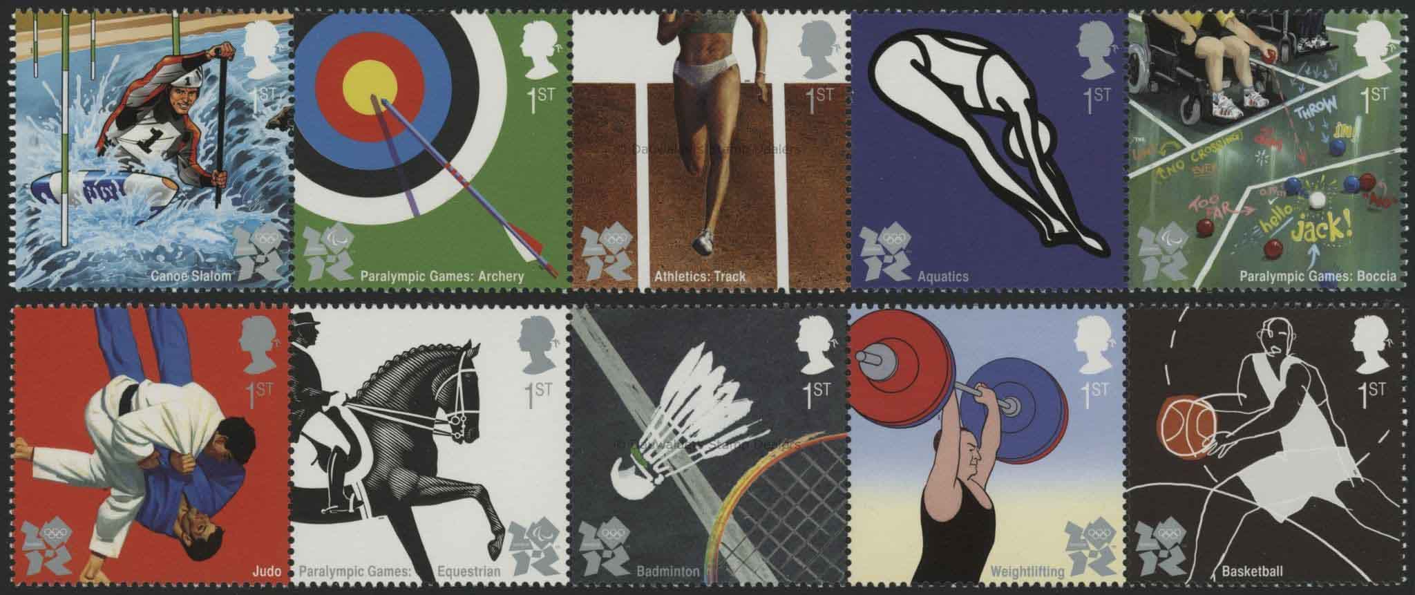 SG2981-2990 Set of 10 2009 LONDON 2012 Olympics