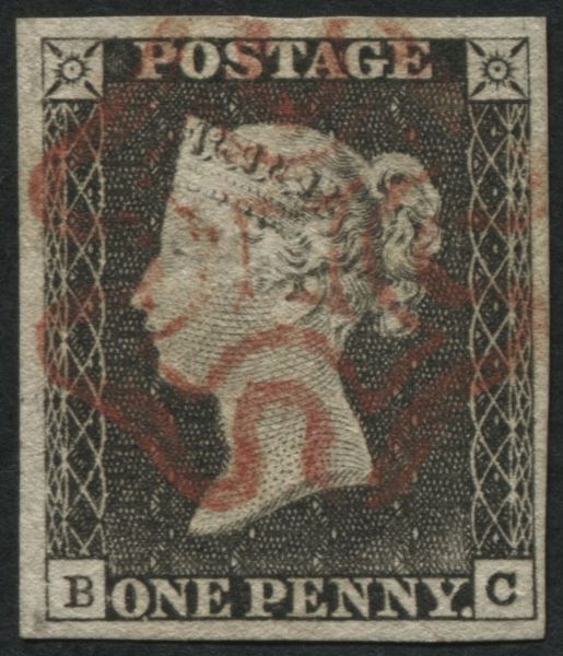 SG3 1d Grey plate 1A BC, 4 margins all round