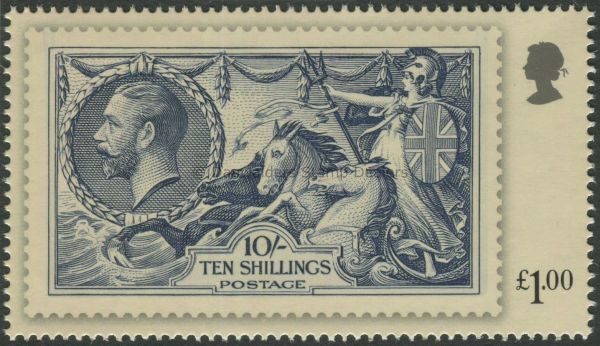 SG3071 Seahorse (10/-) 1 Blue 2010 Centenary of Accession of King George V