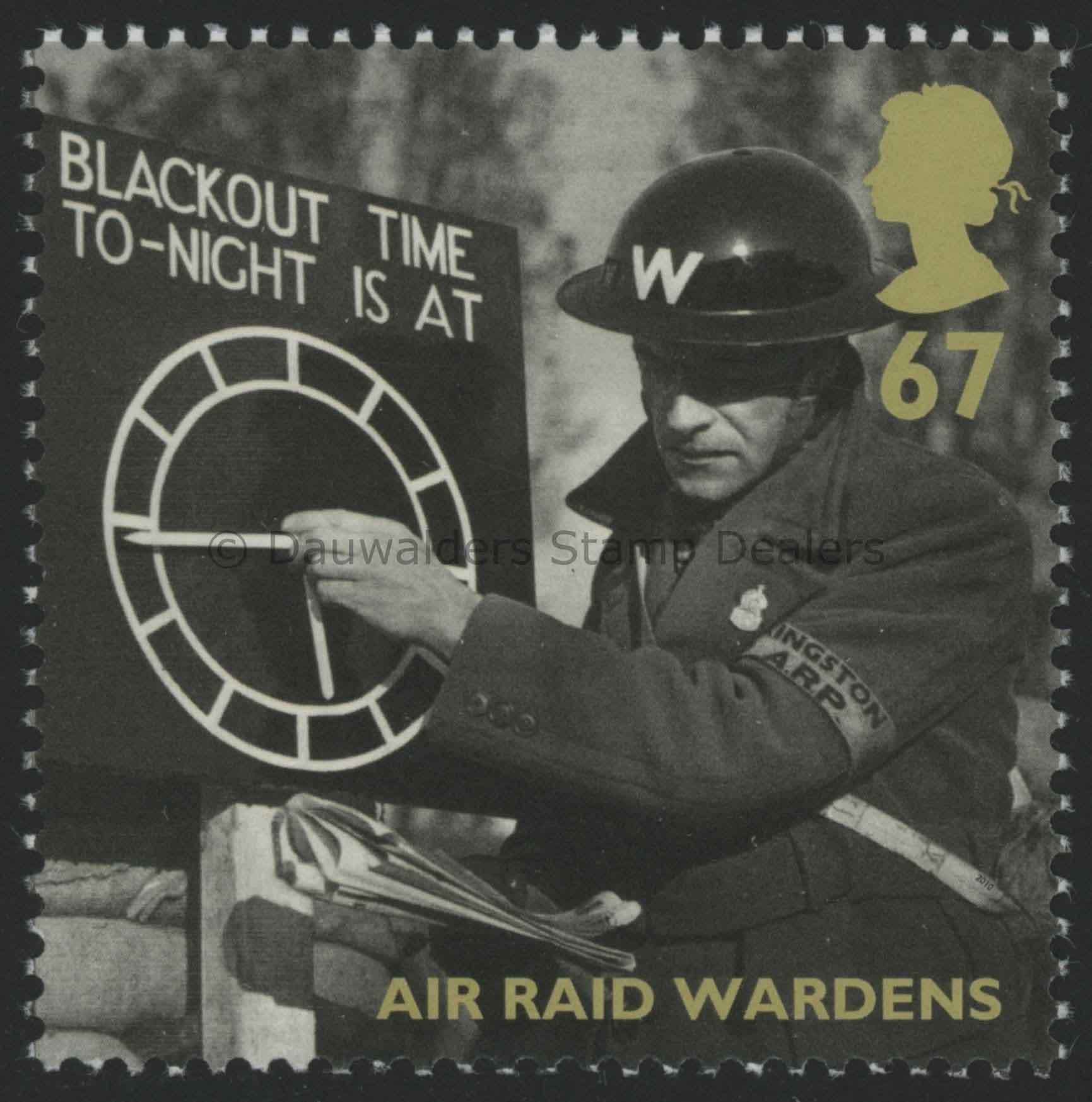 SG3078 67p Air Raid Wardens 2010 British Alone (1st issue)