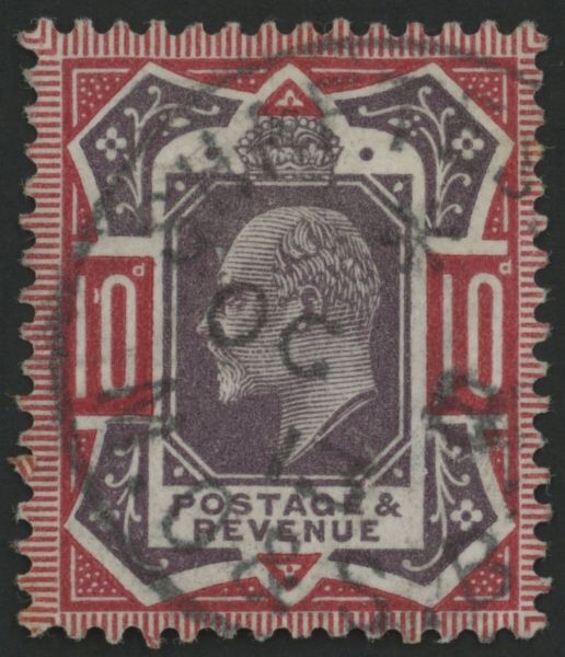 SG311 10d dull Reddish Purple and Carmine dated 11.11.1913